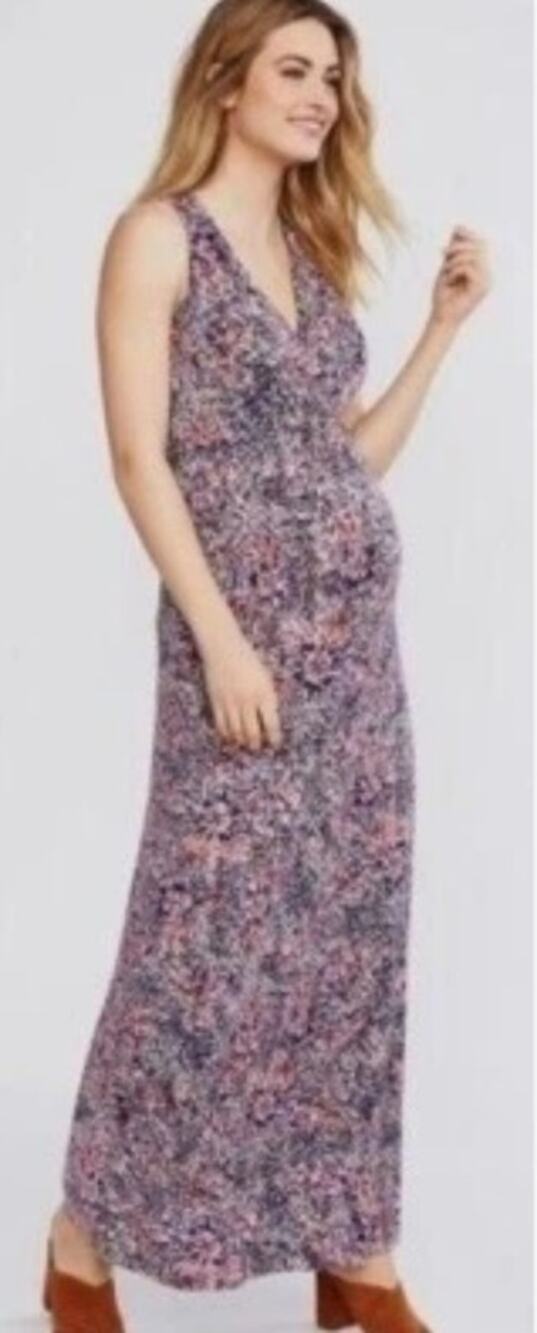 Motherhood Maternity Maxi Floral Sleeveless Nursing Friendly Dress Size Medium